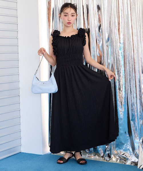 one after another NICE CLAUP(ワンアフターアナザーナイスクラップ)の「リボン取り外し可能/肩リボンリラックスワンピース(ワンピース・レディース・ブルー/レッド/ブラック/ホワイト系その他・FREE)」の19枚目の写真