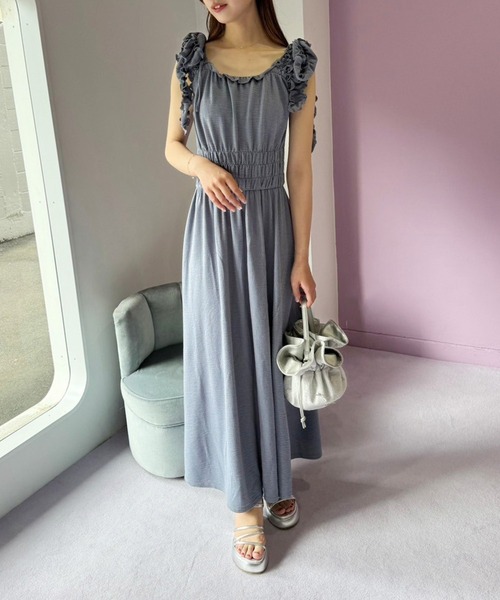 美品♡TOCCA 洗える AFTER RAIN ワンピース 4 グレー×黒リボン 美品♡TOCCA 洗える AFTER RAIN ワンピース 4 グレー×黒リボン