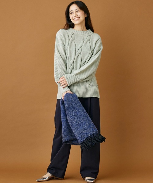 INED CLARO(イネドクラロ)の「ケーブルニットプルオーバー(ニット/セーター・レディース・グリーン/レッド/チャコールグレー・フリー)」の12枚目の写真