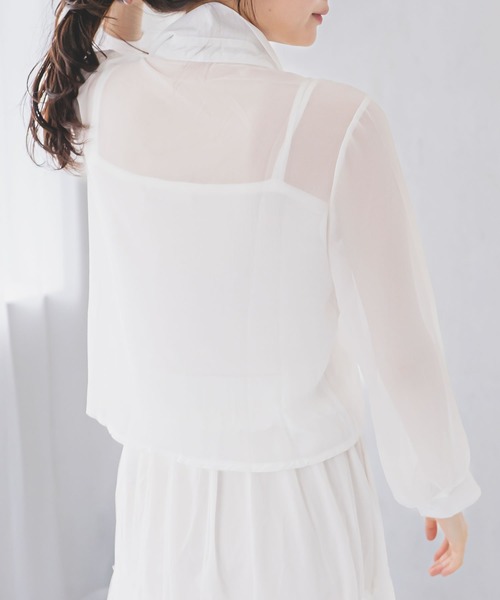 madrepadre(マドレパドレ)の「リボンシアーシャツブラウス(シャツ/ブラウス・レディース・ホワイト・MEDIUM/LARGE)」の7枚目の写真
