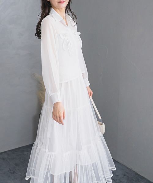 madrepadre(マドレパドレ)の「リボンシアーシャツブラウス(シャツ/ブラウス・レディース・ホワイト・MEDIUM/LARGE)」の9枚目の写真