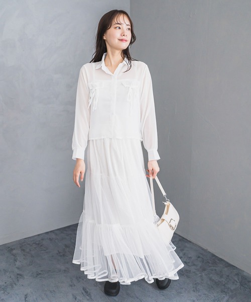 madrepadre(マドレパドレ)の「リボンシアーシャツブラウス(シャツ/ブラウス・レディース・ホワイト・MEDIUM/LARGE)」の12枚目の写真