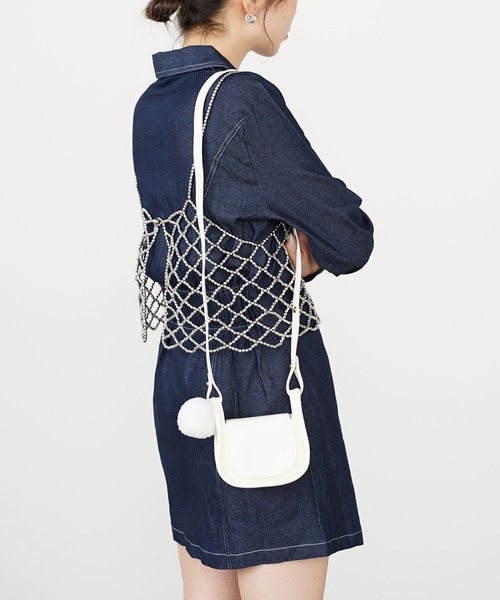 HELOYSE(エロイーズ)の「HELOYSE/エロイーズ palm bag ショルダーバッグ ミニバッグ ショルダーポーチ(ショルダーバッグ・レディース・ブラック/ホワイト・FREE)」の4枚目の写真