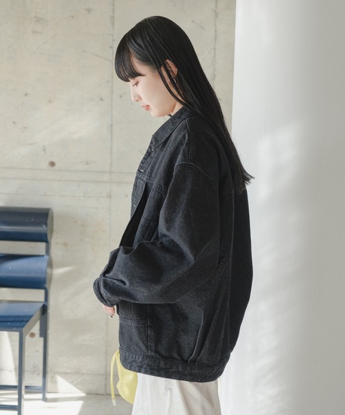 Kastane(カスタネ)の「【WEB限定/2サイズ展開】オーバーデニムジャケット(デニムジャケット・レディース・ブラック・M/L)」の7枚目の写真