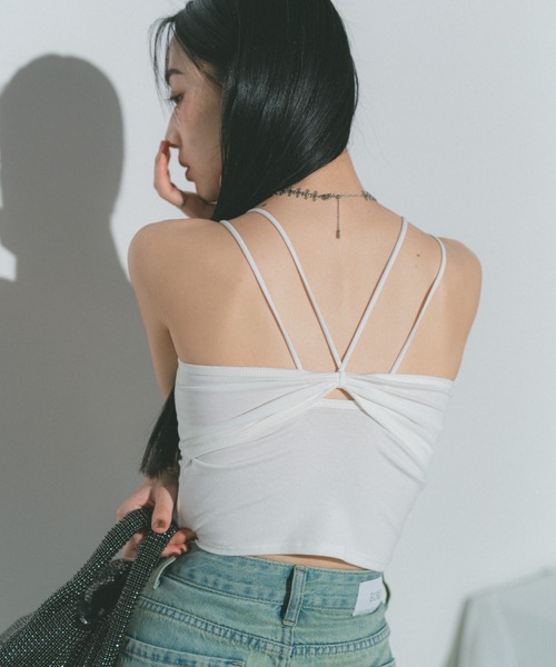 ECREL（エクレール）の「バックリボンキャミソール/カップ付き（キャミソール・レディース・ブラック/ホワイト/ピンク・FREE）」の5枚目の写真