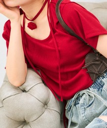 OLIVE des OLIVE | バラチョーカー付きTシャツ 1041060900(Tシャツ/カットソー)