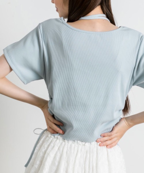 OLIVE des OLIVE（オリーブデオリーブ）の「バラチョーカー付きTシャツ 1041060900（Tシャツ/カットソー・レディース・オフホワイト/サックスブルー/レッド/ブラック・FREE）」の6枚目の写真