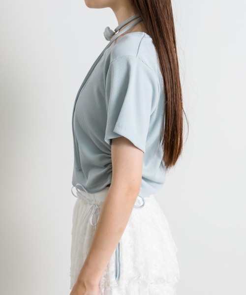 OLIVE des OLIVE（オリーブデオリーブ）の「バラチョーカー付きTシャツ 1041060900（Tシャツ/カットソー・レディース・オフホワイト/サックスブルー/レッド/ブラック・FREE）」の20枚目の写真
