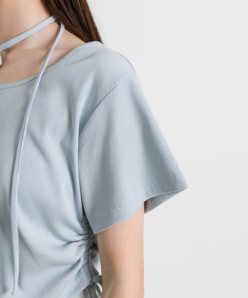 OLIVE des OLIVE（オリーブデオリーブ）の「バラチョーカー付きTシャツ 1041060900（Tシャツ/カットソー・レディース・オフホワイト/サックスブルー/レッド/ブラック・FREE）」の16枚目の写真