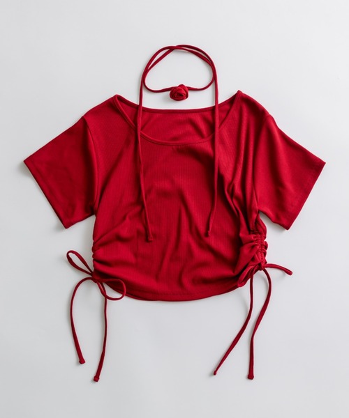 OLIVE des OLIVE（オリーブデオリーブ）の「バラチョーカー付きTシャツ 1041060900（Tシャツ/カットソー・レディース・オフホワイト/サックスブルー/レッド/ブラック・FREE）」の12枚目の写真