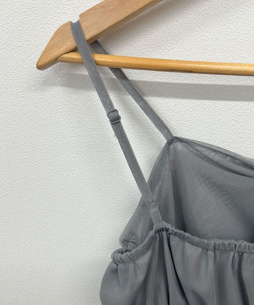 Futier land(フューティアランド)の「チュールアシンメトリーキャミソールトップス(キャミソール・レディース・アイボリー/ブラック/グレー/ブルー・FREE)」の10枚目の写真