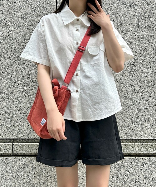 Cham.(チャム)の「デザインオーバーシャツ(シャツ/ブラウス・レディース・ベージュ/オフホワイト/ピンク・F)」の8枚目の写真