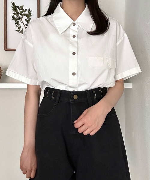 Cham.(チャム)の「デザインオーバーシャツ(シャツ/ブラウス・レディース・ベージュ/オフホワイト/ピンク・F)」の20枚目の写真