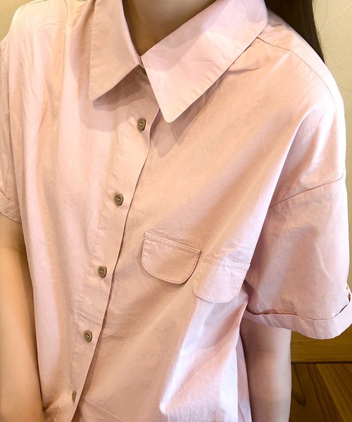 Cham.(チャム)の「デザインオーバーシャツ(シャツ/ブラウス・レディース・ベージュ/オフホワイト/ピンク・F)」の11枚目の写真