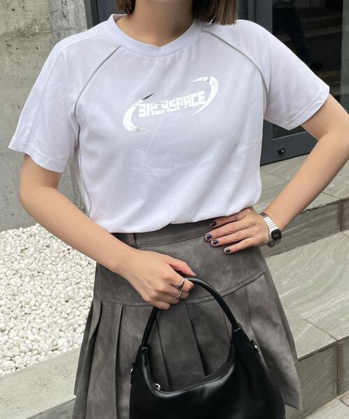 WEGO(ウィゴー)の「WEGO/スポーツグラフィックT(Tシャツ/カットソー・レディース・ホワイト/ブラック・FREE)」の5枚目の写真