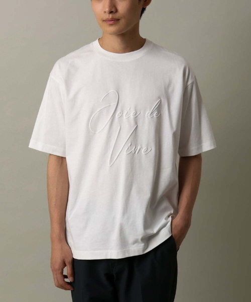a.v.v(アーヴェヴェ)の「【接触冷感】ビッグロゴ発砲プリントセミワイドTシャツ(Tシャツ/カットソー・メンズ・ホワイト/グリーン・50/48/46)」の1枚目の写真