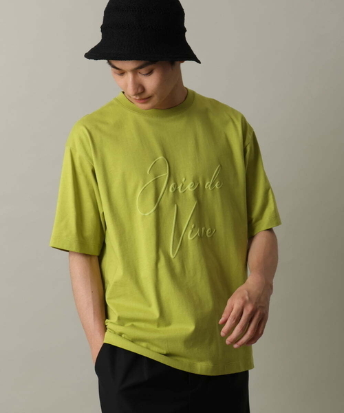 a.v.v(アーヴェヴェ)の「【接触冷感】ビッグロゴ発砲プリントセミワイドTシャツ(Tシャツ/カットソー・メンズ・ホワイト/グリーン・50/48/46)」の2枚目の写真