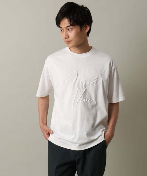 a.v.v(アーヴェヴェ)の「【接触冷感】ビッグロゴ発砲プリントセミワイドTシャツ(Tシャツ/カットソー・メンズ・ホワイト/グリーン・50/48/46)」の3枚目の写真