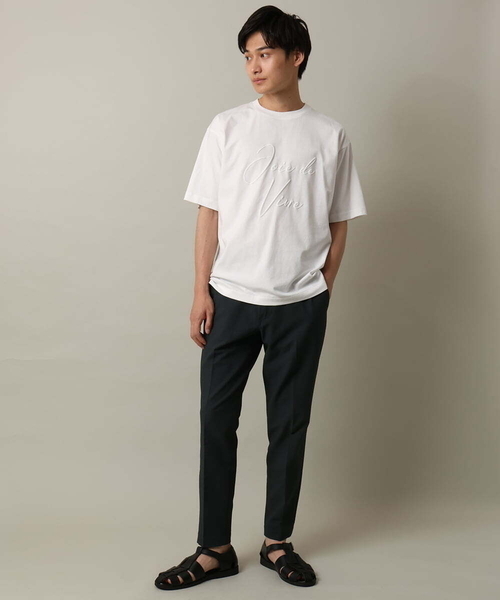 a.v.v(アーヴェヴェ)の「【接触冷感】ビッグロゴ発砲プリントセミワイドTシャツ(Tシャツ/カットソー・メンズ・ホワイト/グリーン・50/48/46)」の7枚目の写真