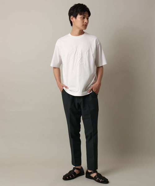 a.v.v(アーヴェヴェ)の「【接触冷感】ビッグロゴ発砲プリントセミワイドTシャツ(Tシャツ/カットソー・メンズ・ホワイト/グリーン・50/48/46)」の8枚目の写真