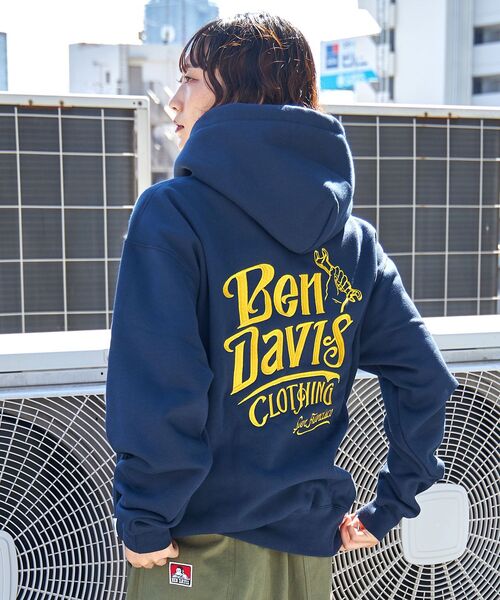 BEN DAVIS（ベンデイビス）の「【BEN DAVIS（ベンデイビス）】CLASSIC LOGO HALF ZIPPK NV / スウェット ジップ オーバーサイズ 刺繍 裏起毛（パーカー・メンズ・ブラック/ネイビー/アッシュグレー・X-LARGE/LARGE/MEDIUM）」の3枚目の写真