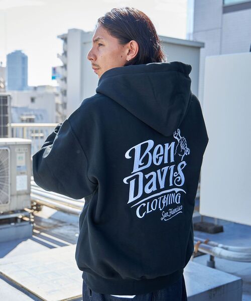 BEN DAVIS（ベンデイビス）の「【BEN DAVIS（ベンデイビス）】CLASSIC LOGO HALF ZIPPK NV / スウェット ジップ オーバーサイズ 刺繍 裏起毛（パーカー・メンズ・ブラック/ネイビー/アッシュグレー・X-LARGE/LARGE/MEDIUM）」の4枚目の写真