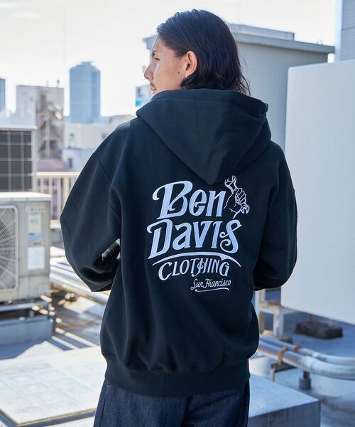 BEN DAVIS（ベンデイビス）の「【BEN DAVIS（ベンデイビス）】CLASSIC LOGO HALF ZIPPK NV / スウェット ジップ オーバーサイズ 刺繍 裏起毛（パーカー・メンズ・ブラック/ネイビー/アッシュグレー・X-LARGE/LARGE/MEDIUM）」の5枚目の写真