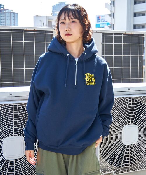 BEN DAVIS（ベンデイビス）の「【BEN DAVIS（ベンデイビス）】CLASSIC LOGO HALF ZIPPK NV / スウェット ジップ オーバーサイズ 刺繍 裏起毛（パーカー・メンズ・ブラック/ネイビー/アッシュグレー・X-LARGE/LARGE/MEDIUM）」の19枚目の写真