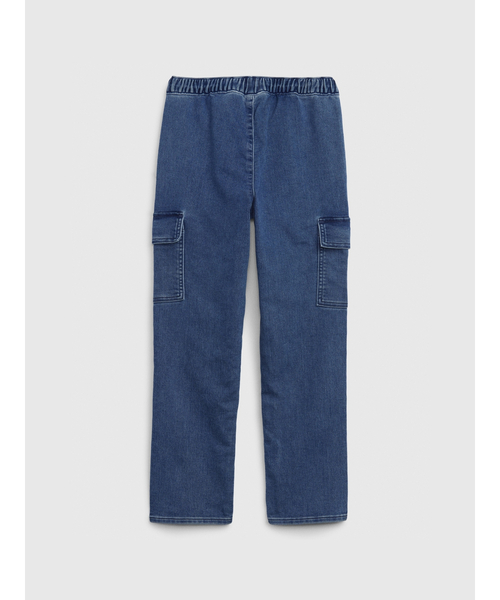 GAP（ギャップ）の「ストレートデニム カーゴパンツ (キッズ)（デニムパンツ・キッズ・インディゴブルー・140cm/110cm/120cm/150cm/130cm/160cm）」の2枚目の写真
