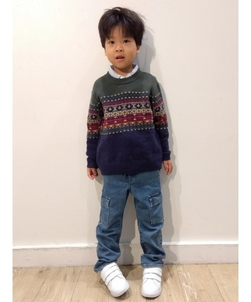 GAP（ギャップ）の「ストレートデニム カーゴパンツ (キッズ)（デニムパンツ・キッズ・インディゴブルー・140cm/110cm/120cm/150cm/130cm/160cm）」の6枚目の写真