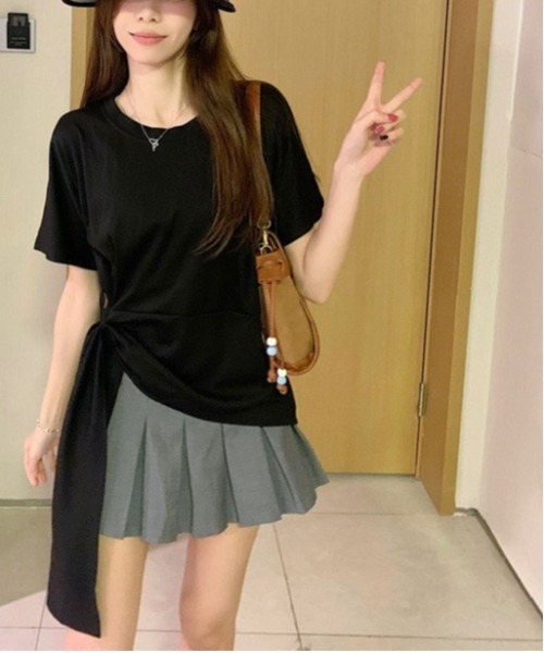 Dream garden（ドリームガーデン）の「ベルト付き プルオーバー Tシャツ（Tシャツ/カットソー・レディース・ブラック/ホワイト/グリーン・FREE）」の11枚目の写真