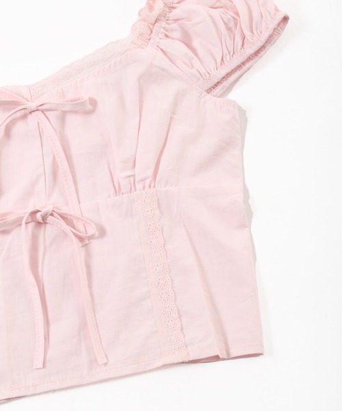 PHILLY（フィリー）の「【PHILLY】フロントリボンブラウス（シャツ/ブラウス・レディース・ホワイト/ピンク・FREE）」の14枚目の写真