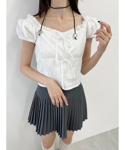 PHILLY（フィリー）の「【PHILLY】フロントリボンブラウス（シャツ/ブラウス・レディース・ホワイト/ピンク・FREE）」の11枚目の写真