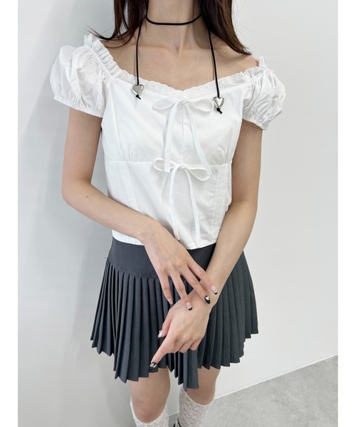 PHILLY（フィリー）の「【PHILLY】フロントリボンブラウス（シャツ/ブラウス・レディース・ホワイト/ピンク・FREE）」の10枚目の写真