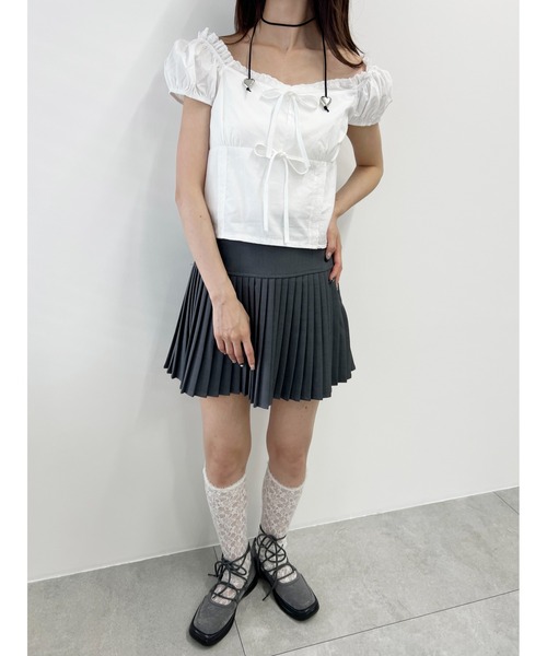 PHILLY（フィリー）の「【PHILLY】フロントリボンブラウス（シャツ/ブラウス・レディース・ホワイト/ピンク・FREE）」の8枚目の写真