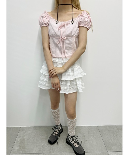 PHILLY（フィリー）の「【PHILLY】フロントリボンブラウス（シャツ/ブラウス・レディース・ホワイト/ピンク・FREE）」の21枚目の写真