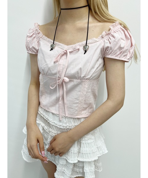 PHILLY（フィリー）の「【PHILLY】フロントリボンブラウス（シャツ/ブラウス・レディース・ホワイト/ピンク・FREE）」の20枚目の写真