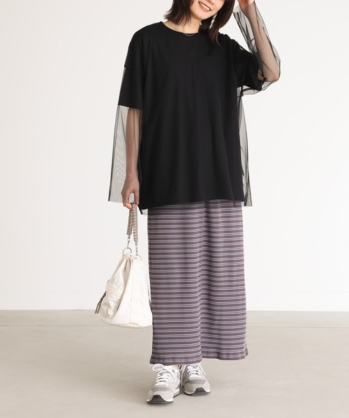 n'OrLABEL（ノアールレーベル）の「『フォトプリントロンT＆チュールプルオーバーセット』（Tシャツ/カットソー・レディース・チャコール/オフホワイト・FREE）」の14枚目の写真