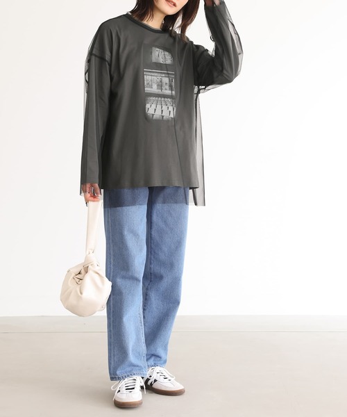 n'OrLABEL（ノアールレーベル）の「『フォトプリントロンT＆チュールプルオーバーセット』（Tシャツ/カットソー・レディース・チャコール/オフホワイト・FREE）」の11枚目の写真