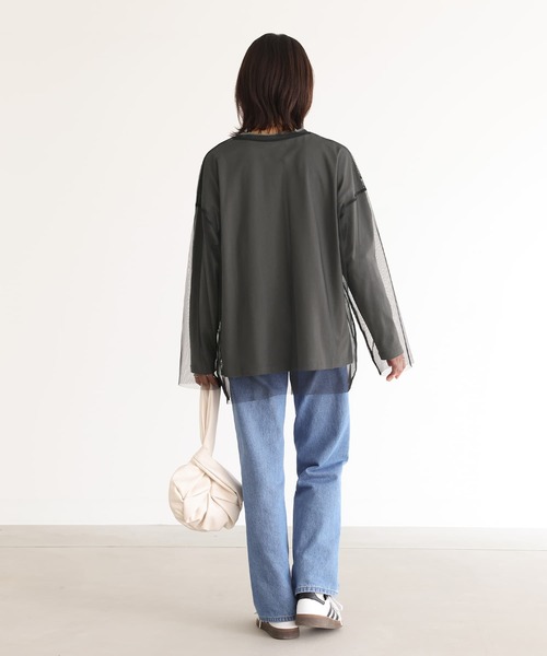 n'OrLABEL（ノアールレーベル）の「『フォトプリントロンT＆チュールプルオーバーセット』（Tシャツ/カットソー・レディース・チャコール/オフホワイト・FREE）」の12枚目の写真