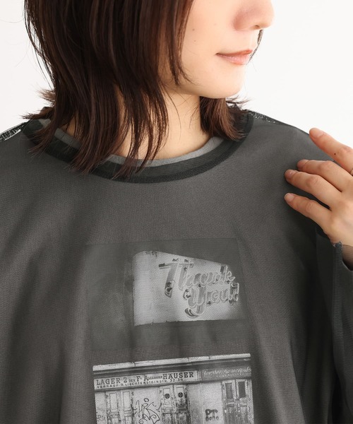 n'OrLABEL（ノアールレーベル）の「『フォトプリントロンT＆チュールプルオーバーセット』（Tシャツ/カットソー・レディース・チャコール/オフホワイト・FREE）」の15枚目の写真