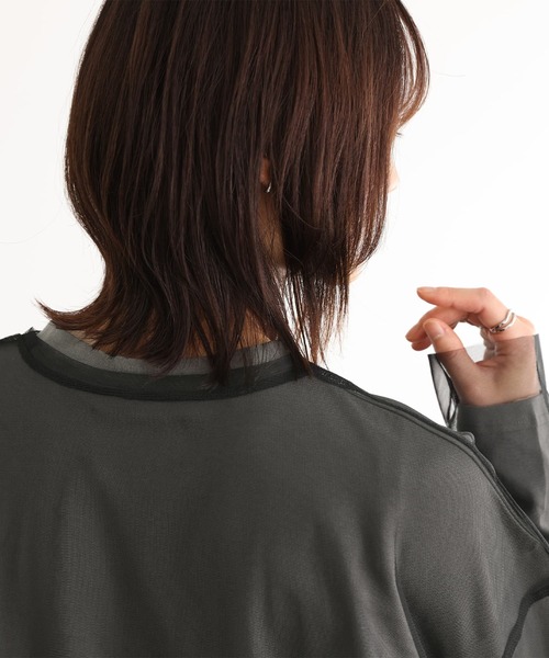 n'OrLABEL（ノアールレーベル）の「『フォトプリントロンT＆チュールプルオーバーセット』（Tシャツ/カットソー・レディース・チャコール/オフホワイト・FREE）」の16枚目の写真