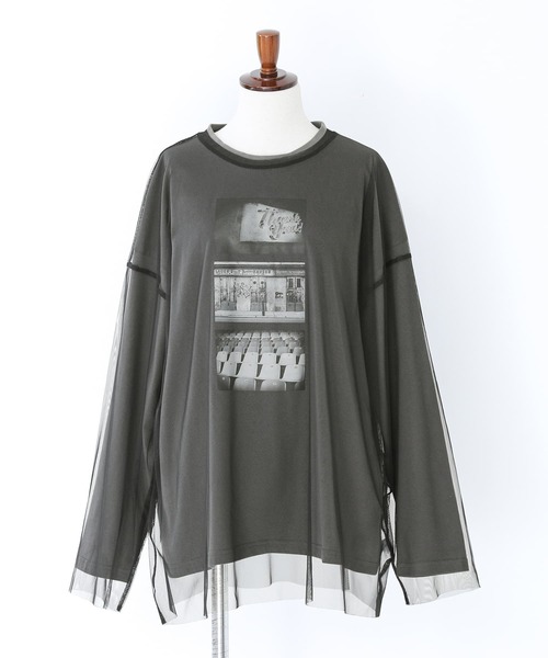 n'OrLABEL（ノアールレーベル）の「『フォトプリントロンT＆チュールプルオーバーセット』（Tシャツ/カットソー・レディース・チャコール/オフホワイト・FREE）」の21枚目の写真