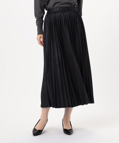 COMME CA ISM（コムサイズム）の「レザー調ジャージー　アコーディオンプリーツスカート（スカート・レディース・カーキ/ブラック/ライトグレー・LARGE/MEDIUM/SMALL）」の9枚目の写真