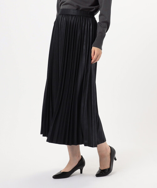 COMME CA ISM（コムサイズム）の「レザー調ジャージー　アコーディオンプリーツスカート（スカート・レディース・カーキ/ブラック/ライトグレー・LARGE/MEDIUM/SMALL）」の10枚目の写真