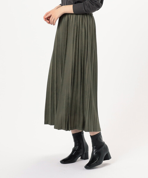COMME CA ISM（コムサイズム）の「レザー調ジャージー　アコーディオンプリーツスカート（スカート・レディース・カーキ/ブラック/ライトグレー・LARGE/MEDIUM/SMALL）」の15枚目の写真