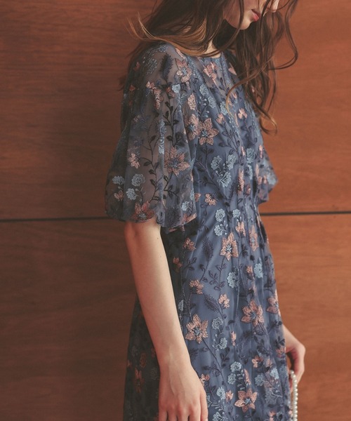 Dorry Doll(ドリードール)の「ブルーミーフラワードレス結婚式お呼ばれオケージョンドレス(ドレス・レディース・ブラック/ブルー/オレンジ/イエロー・MEDIUM/SMALL/LARGE)」の18枚目の写真