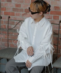 レディースのシャツ/ブラウス（ホワイト/白色系・リボン