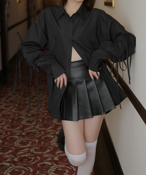 ブロードリボンオーバーサイズブラウスシャツ（シャツ/ブラウス）｜Mili affinity（ミリアフィニティー） 4,950円