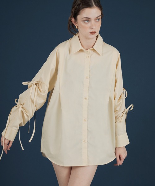 ブロードリボンオーバーサイズブラウスシャツ（シャツ/ブラウス